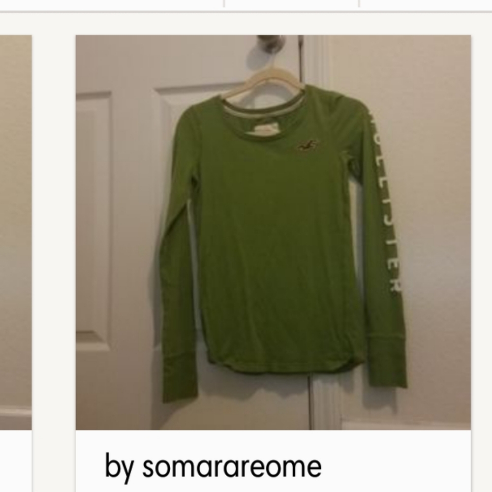 Green and red long sleeve Hollister top